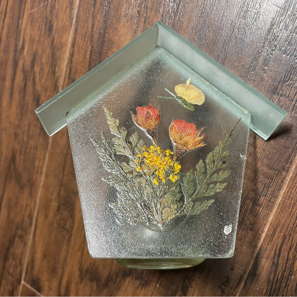 Vintage Pressed Flower Tealight Holder